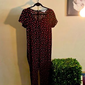 The Nines by Hatch black and floral print jumpsuit